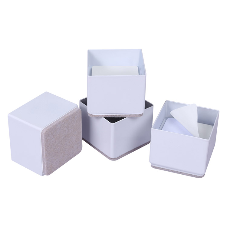 Durable Solid Steel and Felt Pad Furniture Anti-Slip Self-Adhesive Bed and Furniture Risers Made of Plastic and EVA