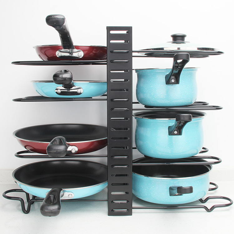 Kitchen Cabinet Organizer and Storage Shelf Adjustable Multipurpose Pots and Pans Kitchen Utensils Rack Metal Storage Rack