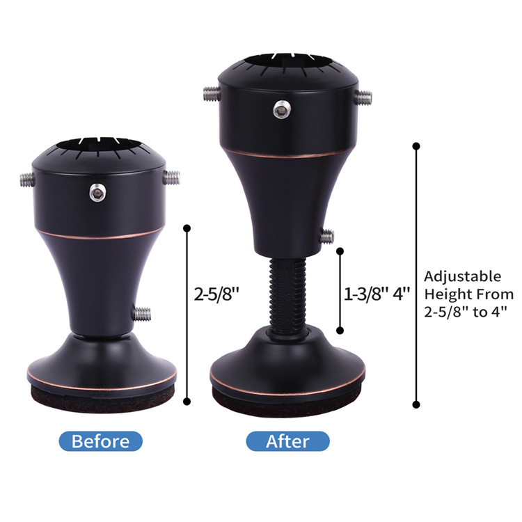 Good Price of New Product Metal Furniture Chair Leg Risers Wine Glass Black Furniture and Bed Risers