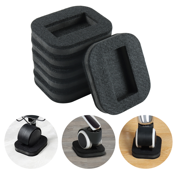 Good Price of Good Quality Durable Black Hard Square Furniture Chair Leg Cups Protect Hardwood Floors