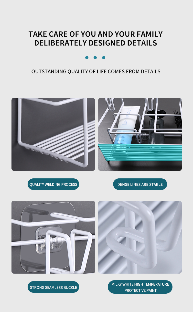 Toothbrush Holder Wall Hanger Self Adhesive Heavy Duty Cup Storage Rack Bathroom Toothpaste Cleanser Stand Accessories Organizer