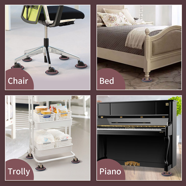 Furniture Caster Cups, Sofas Beds Chairs Wheel Pads, Protect Carpet Floors Prevent Scratches Reduce Noise