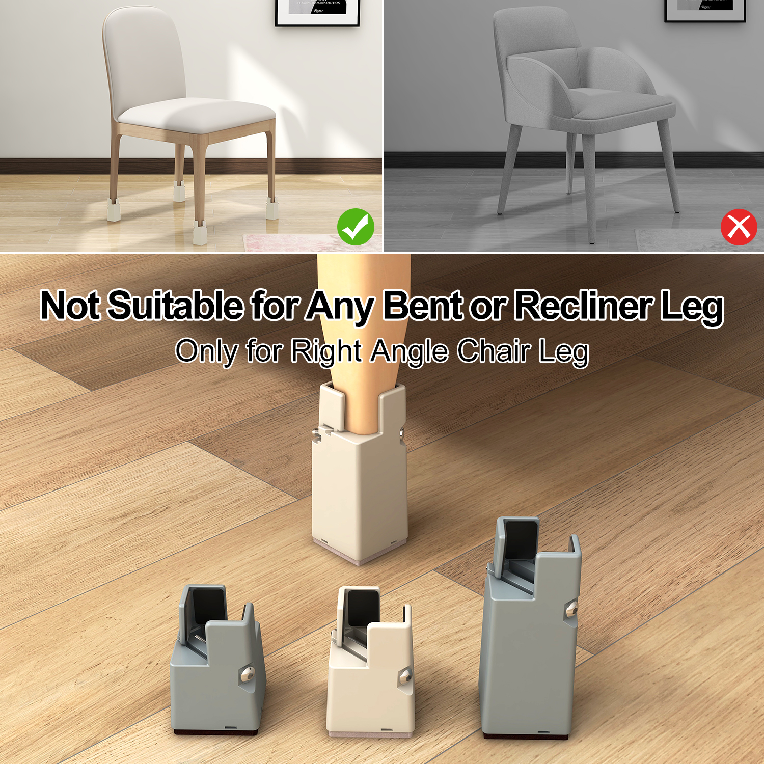 Heavy Duty Sofa Table Bed Furniture Riser Chair Legs Adjustable Cabinet Legs Silver and Black Sofa Legs Base Furniture Bed Pads