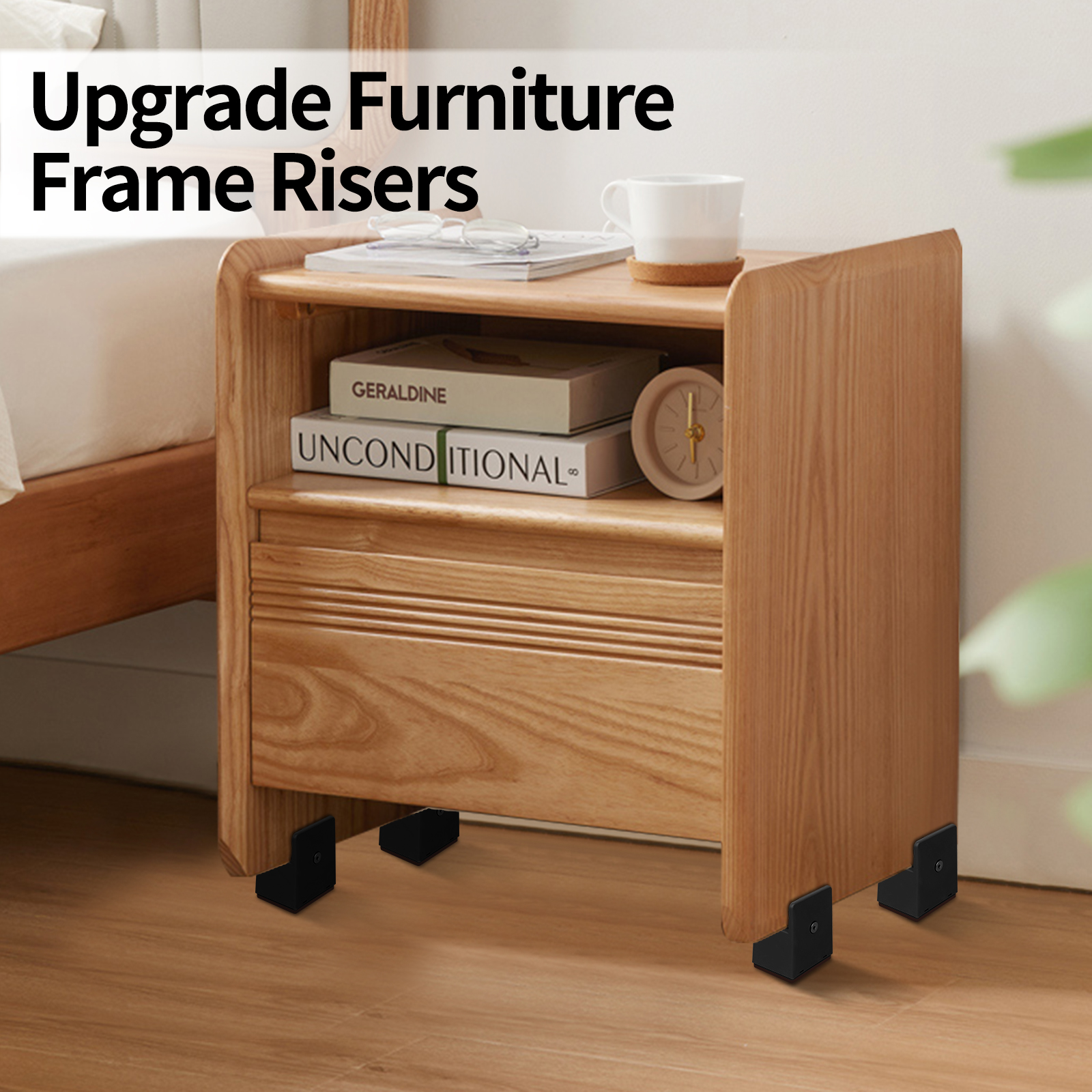 4PCS Bed Risers Furniture Riser Heavy Duty Bed Lifts Adjustable Bed Furniture Frame Risers