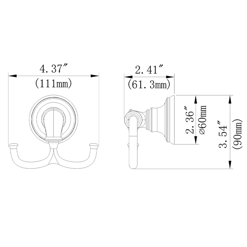Simple Stainless Steel Double Towel Hook Robe and Hand Towel Hanger with Heater for Home Kitchen Hotel-Nickel Finishing