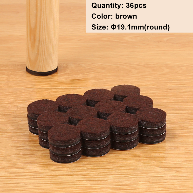 Professional Manufacturer Furniture Felt Pads Set Dark Brown Round Felt Pads for Furniture