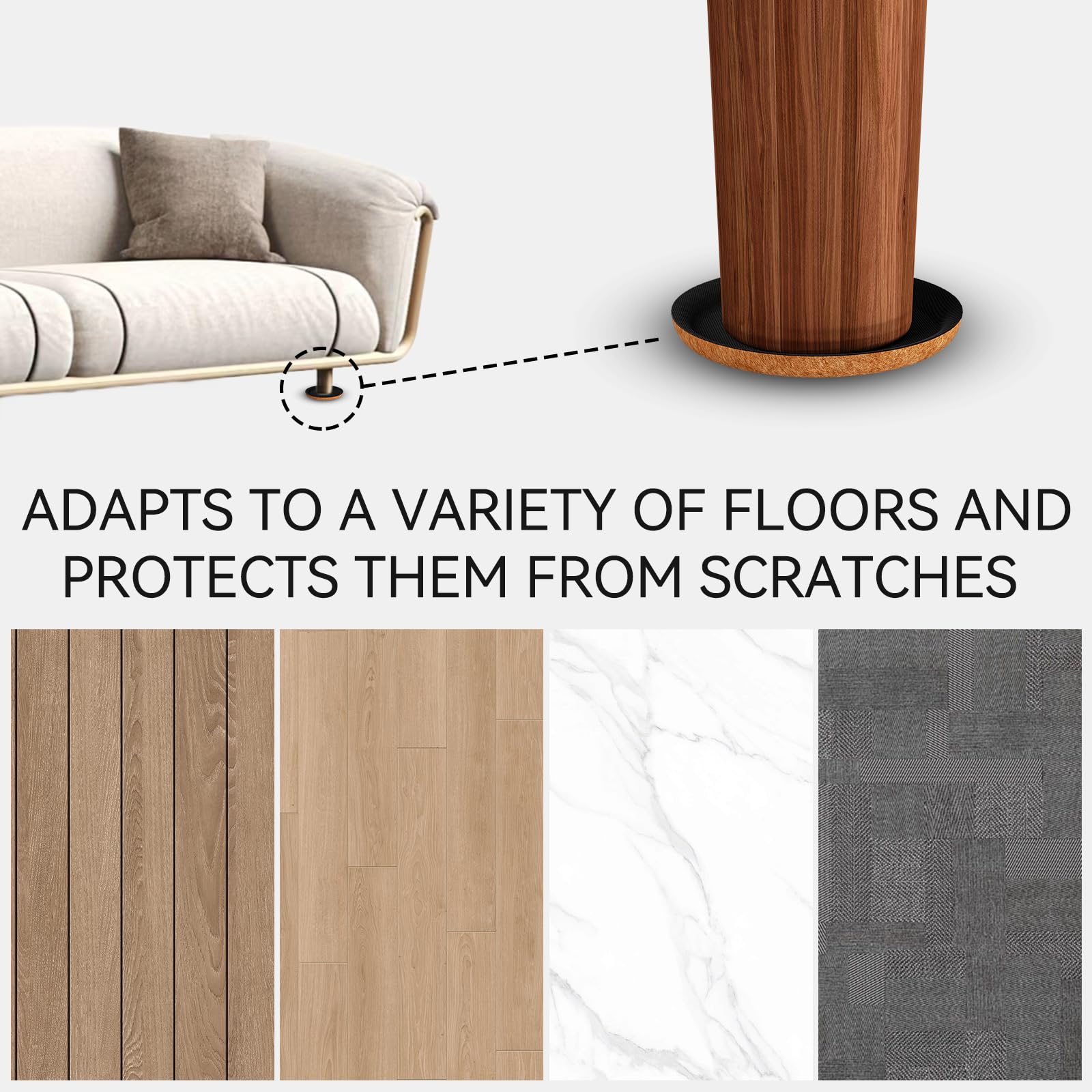 Felt Furniture Sliders for Hardwood Floors - Furniture Slider with Unique Design - Heavy-Duty Furniture Movers for Hard Surfaces