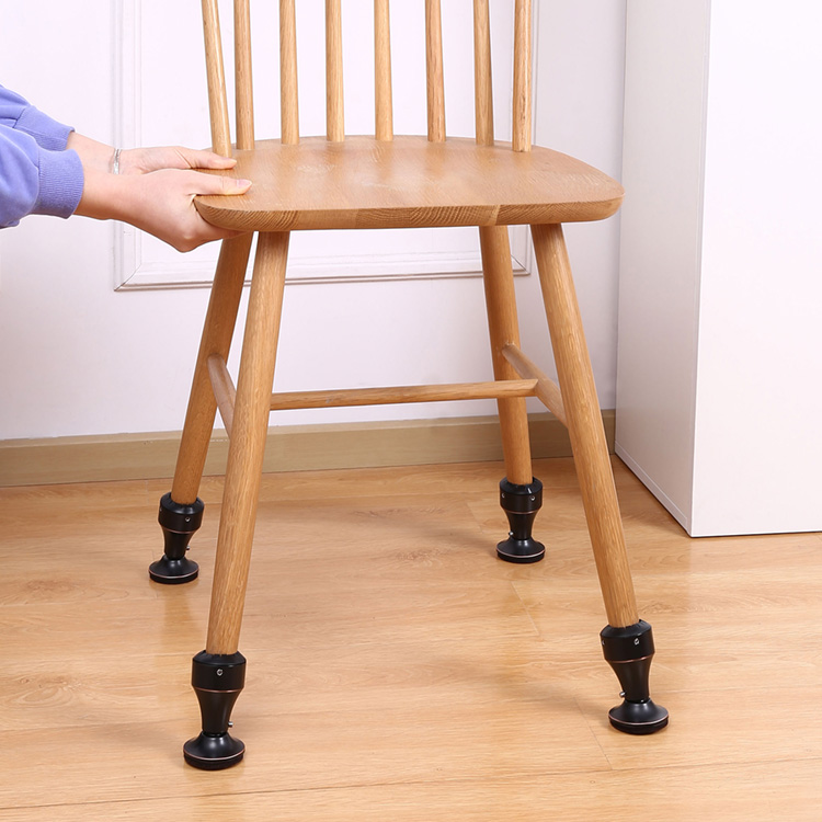 Good Price of New Product Metal Furniture Chair Leg Risers Wine Glass Black Furniture and Bed Risers