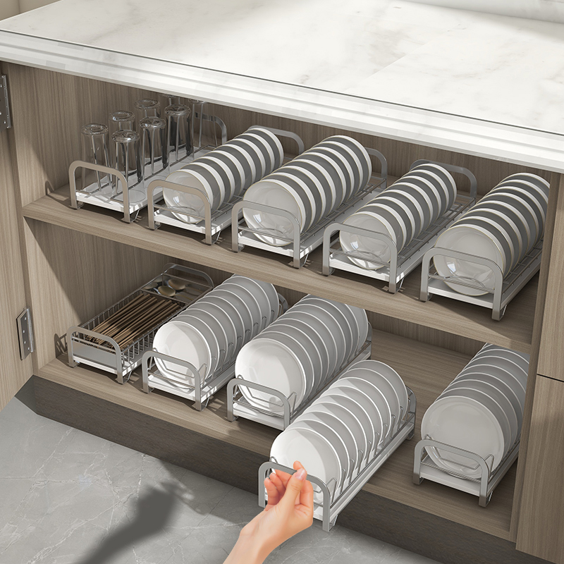 Stainless Steel Dish Drying Rack Kitchen Cabinets Storage Organizer Spice Rack Holder for Cup Chopsticks Spoon Fork Spice Rack