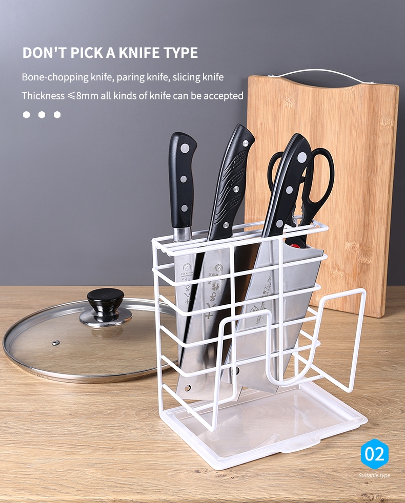 Knife Holder Wall-Mounted Cutting Board Pot Lid Storage Rack Tool Kitchen Shelf Organizer Drying Basket Kitchen Shelf