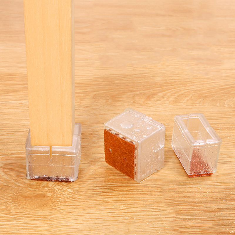 Transparent Silicone Furniture Feet Table Leg Covers Wood Floor 	furniture Sliders and Glides Round Chair Leg  Pads