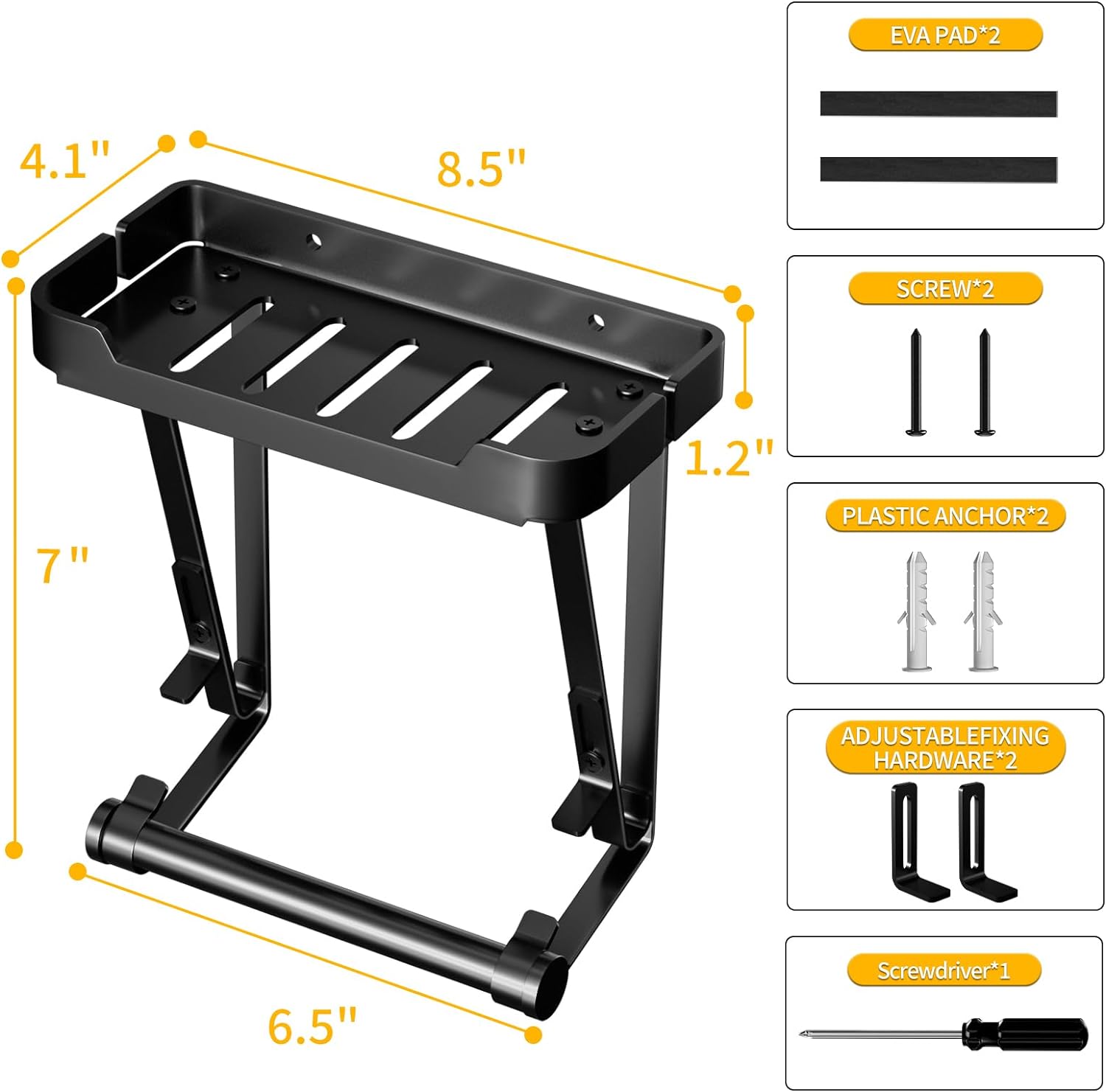 New Design Metal Stainless Steel Black Cell Phone Holder Cover Storage Box and Standing Toilet Paper Holder for Kitchen Use