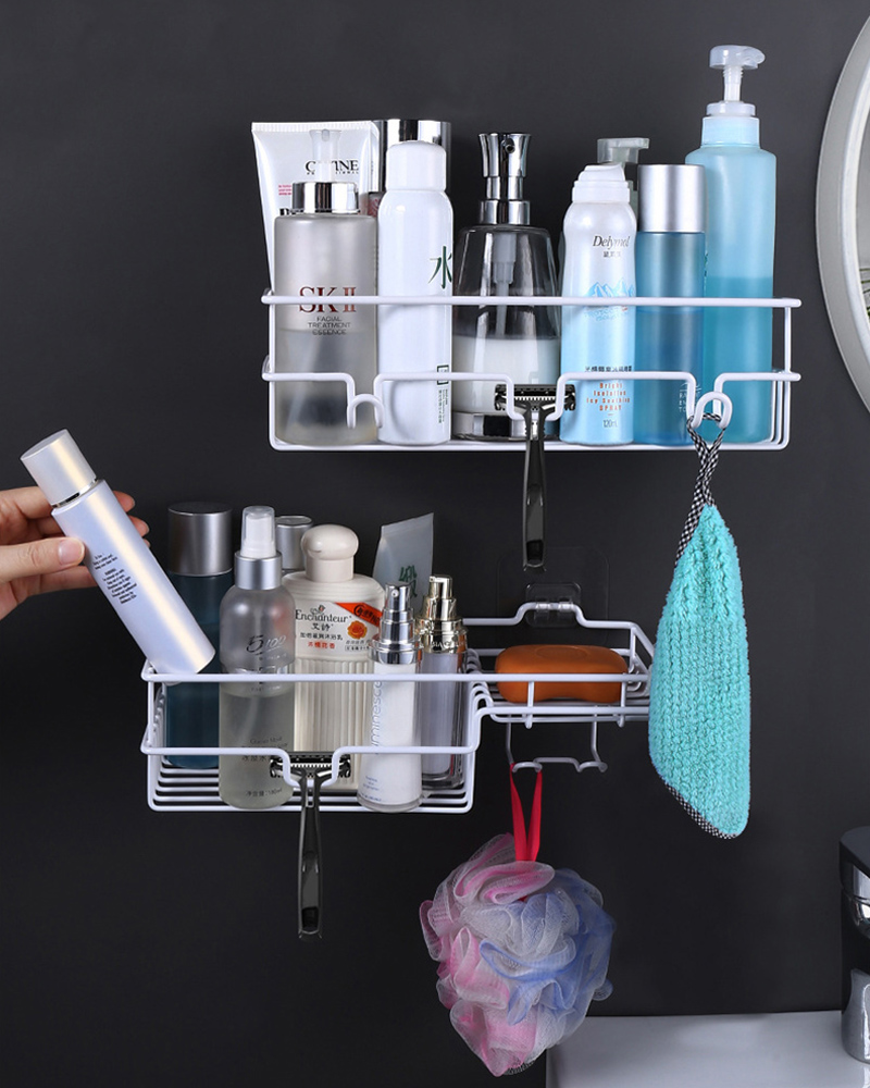 Shower Shampoo Shelf Storage Rack Bathroom Organizer Self Adhesive No Drill Soap Dishes Holder Er Modern Bathroom Shelves White