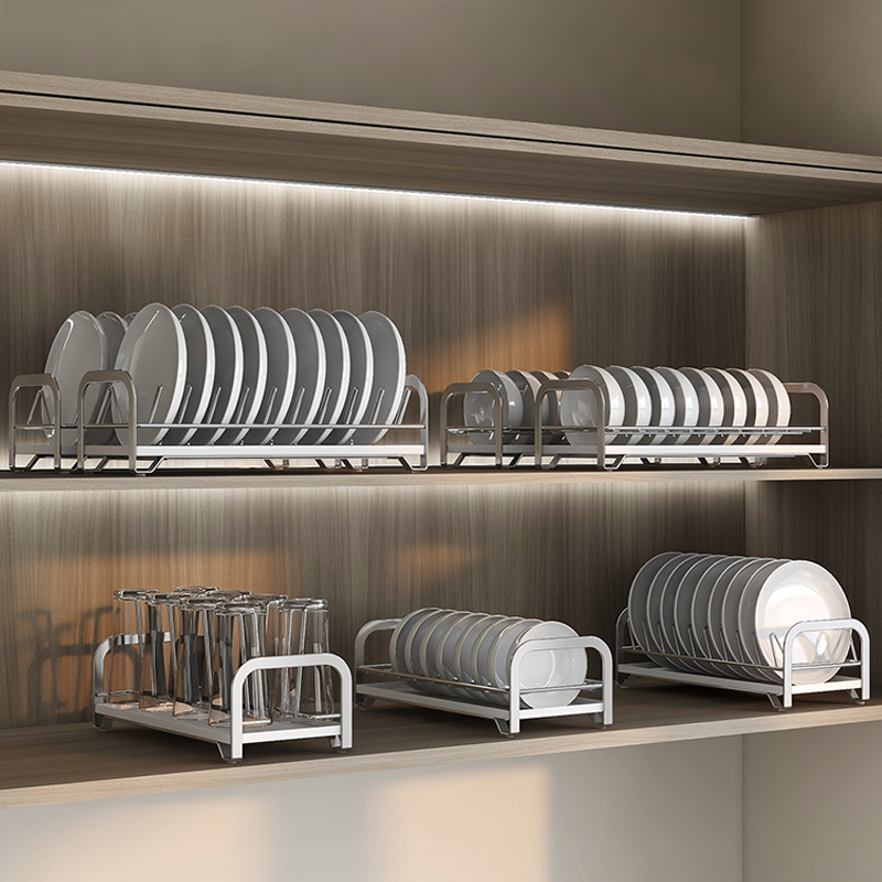 Stainless Steel Dish Drying Rack Kitchen Cabinets Storage Organizer Spice Rack Holder for Cup Chopsticks Spoon Fork Spice Rack