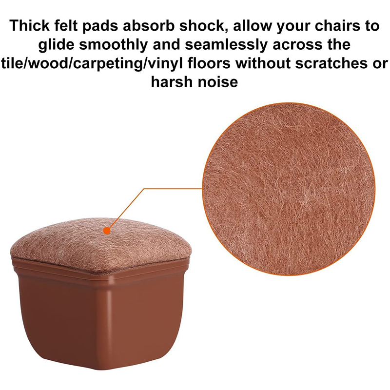 Chair Leg Floor Protectors with Felt, Soft Furniture Leg Feet Protection Cover Protect Hardwood Floor