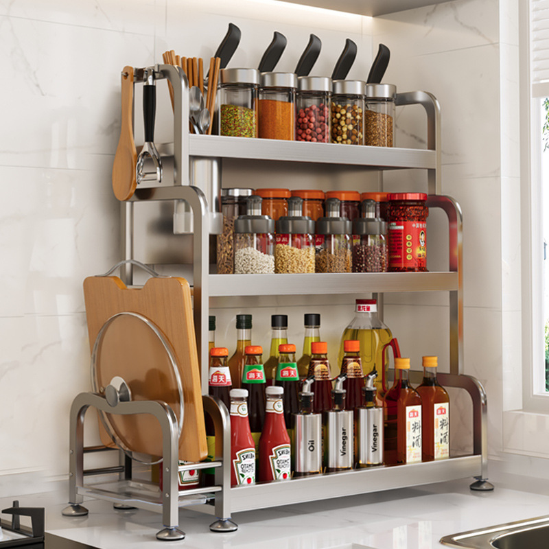 Stainless Steel Multi-layer Kitchen Storage Organizer Household Products Dish Drying Rack Storage Drying Tableware