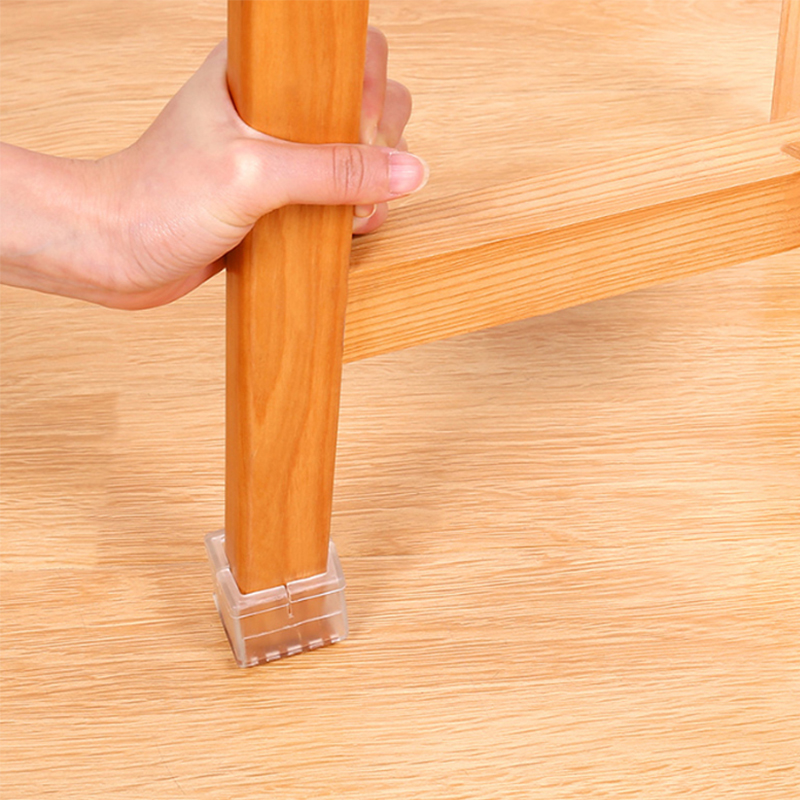 Transparent Silicone Furniture Feet Table Leg Covers Wood Floor 	furniture Sliders and Glides Round Chair Leg  Pads
