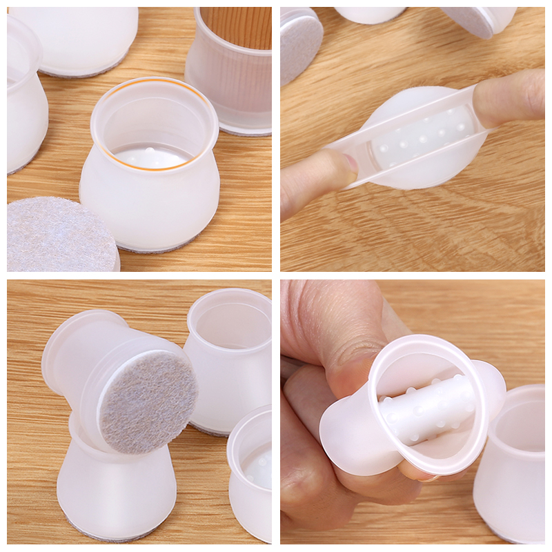 Chair Leg Cover  Felt Pads Furniture Feet Socks Silicone Round Square Anti Slip Table Leg Mat Floor Protectors