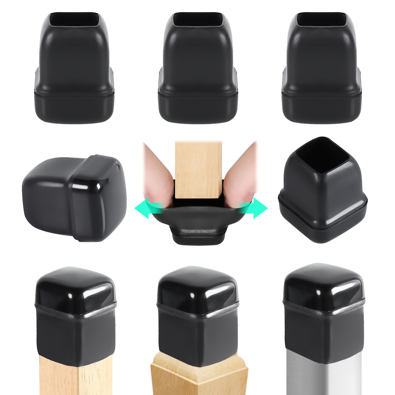 New Design Durable Anti-Scratch Thickened Silicone Chair Feet Covers Chair Foot Protector Metal Caps for Furniture Legs