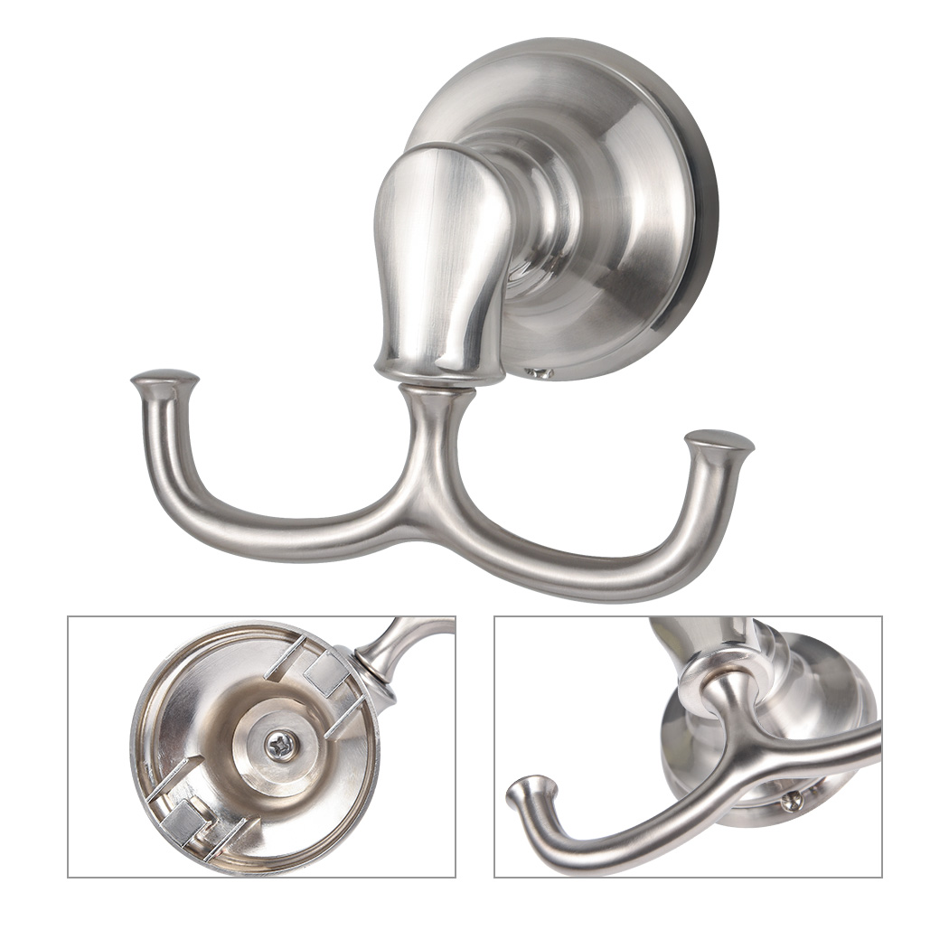 4-Piece Satin Metal Bath Hardware Set Wall-Mounted Towel Bar Accessory Bathroom Accessory Set