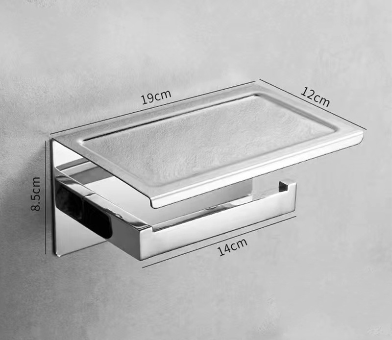 304 Stainless Steel Toilet Paper Roll Holder 360 Degree Rotatable Self Adhesive Toilet Papertoilet Paper Holder with Tray
