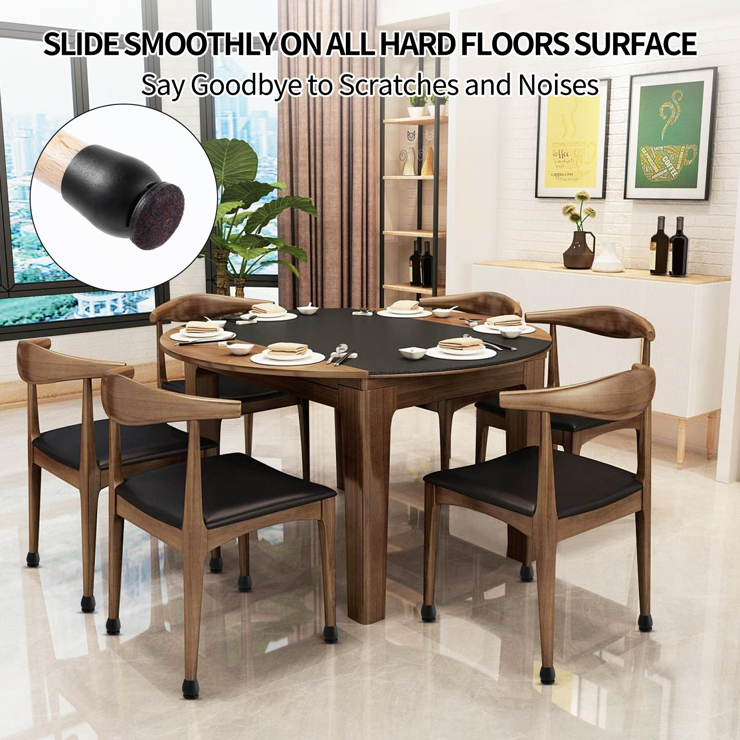 Furniture Silicon Protection Cover with Felt Pad Chair Leg Transparent Chair Leg Silicone Floor Furniture Leg Protectors