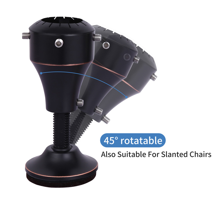 Good Price of New Product Metal Furniture Chair Leg Risers Wine Glass Black Furniture and Bed Risers