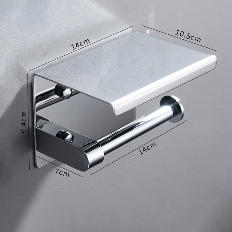 304 Stainless Steel Toilet Paper Roll Holder 360 Degree Rotatable Self Adhesive Toilet Papertoilet Paper Holder with Tray