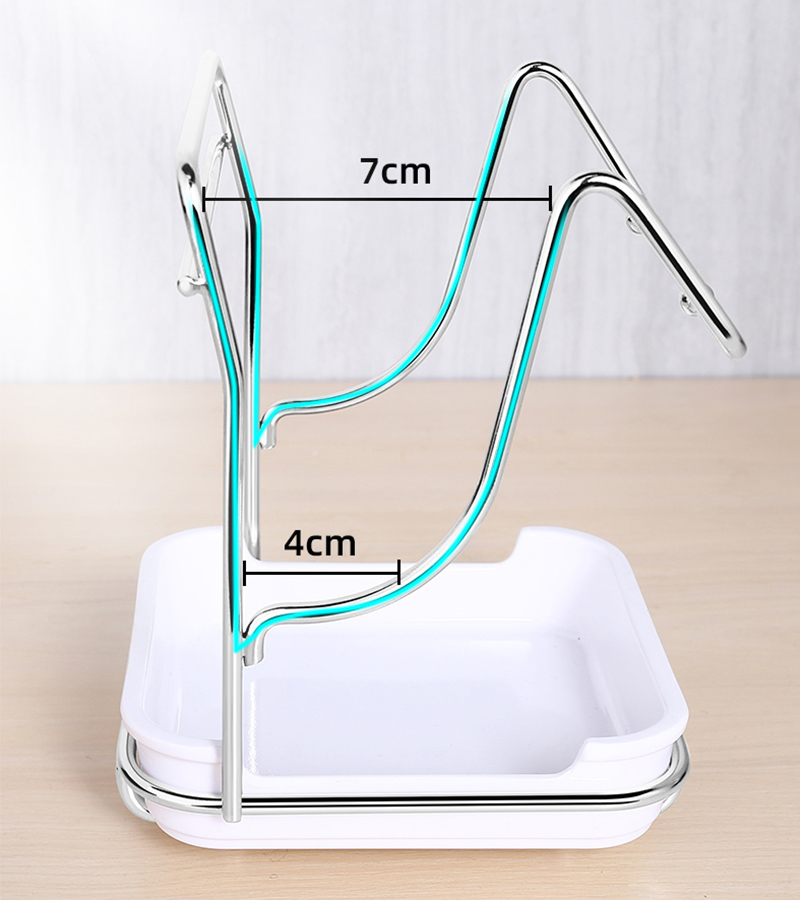 Pot Lid Rack Spoon Rest Holder Fork Spatula Stand Stainless Steel Pan Lid Organizer Kitchen Storage Racks & Shelving Units