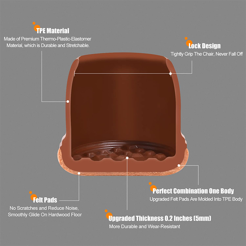 Chair Leg Floor Protectors,Felt Bottom Soft Furniture Foot Protector Cover Pads for Hardwood Floors , Stool Leg Covers