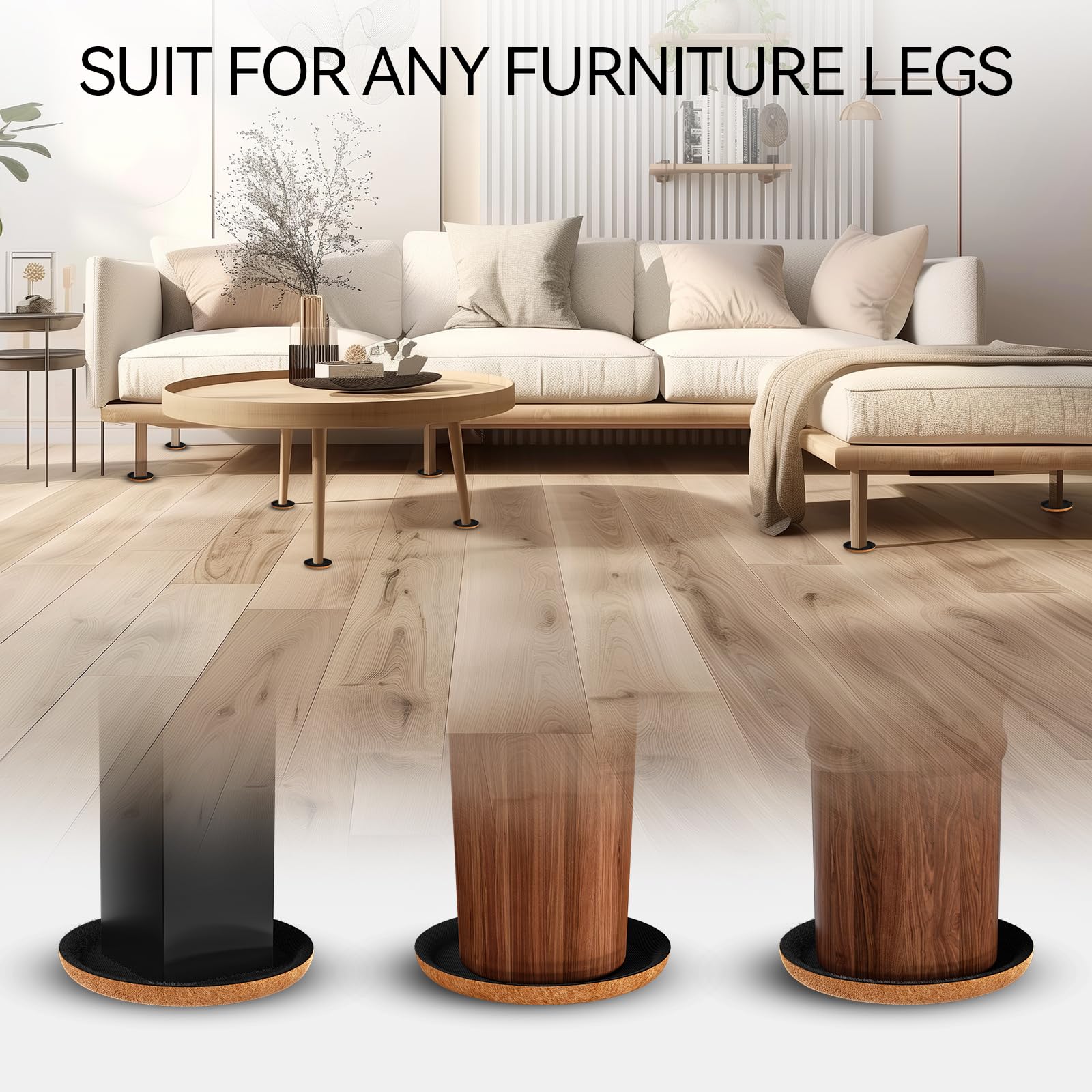 Felt Furniture Sliders for Hardwood Floors - Furniture Slider with Unique Design - Heavy-Duty Furniture Movers for Hard Surfaces