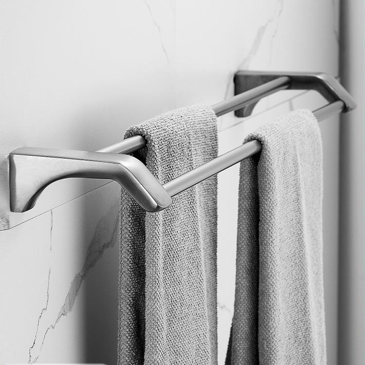 Bathroom Accessories Towel Rack Shelf Holder Black OEM Sale Bath Wall Mounted Towel Bar Fashion Towel Rack