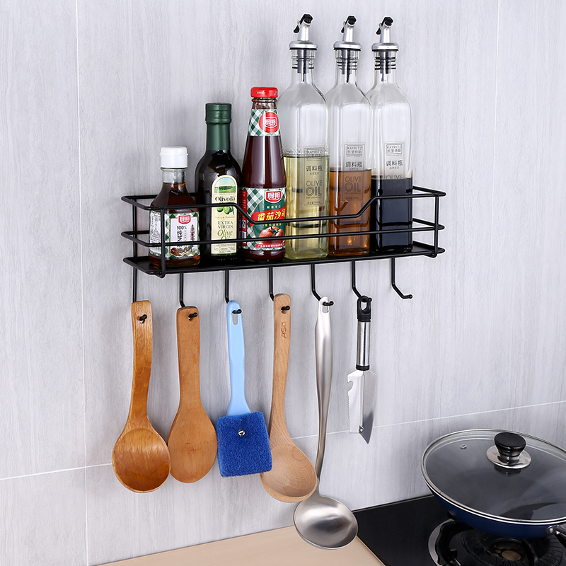 No Drilling Adhesive Wall Mounted Shower Caddy Basket Shelf with Hooks for Hanging Sponge and Razor,Shampoo Holder Organizer