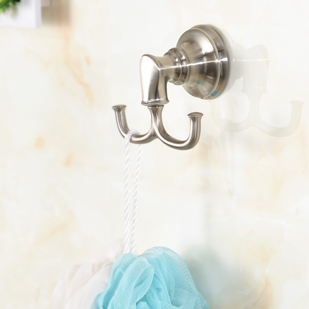 Simple Stainless Steel Double Towel Hook Robe and Hand Towel Hanger with Heater for Home Kitchen Hotel-Nickel Finishing