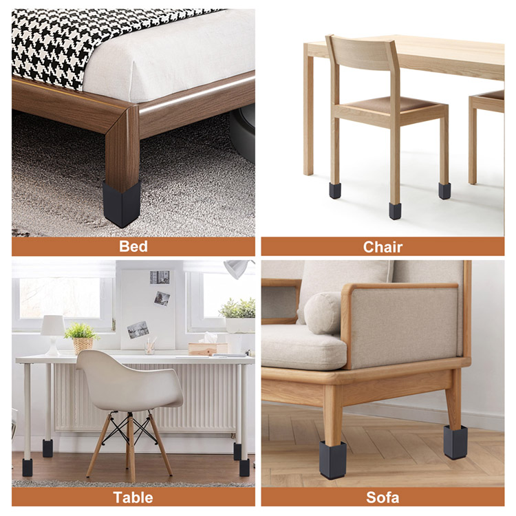 Heavy Duty Solid Steel Furniture Risers Self-Adhesive Bed & Sofa Lift with Felt Pads for Beds and Sofas