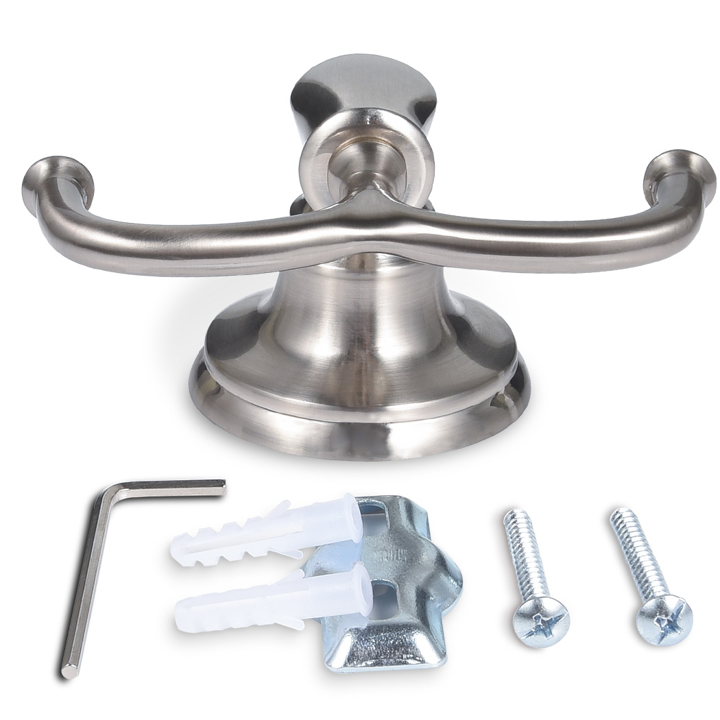 4-Piece Satin Metal Bath Hardware Set Wall-Mounted Towel Bar Accessory Bathroom Accessory Set