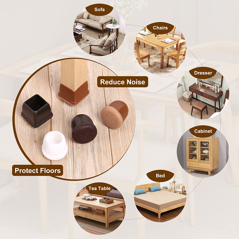 Chair Leg Floor Protectors,Felt Bottom Soft Furniture Foot Protector Cover Pads for Hardwood Floors , Stool Leg Covers