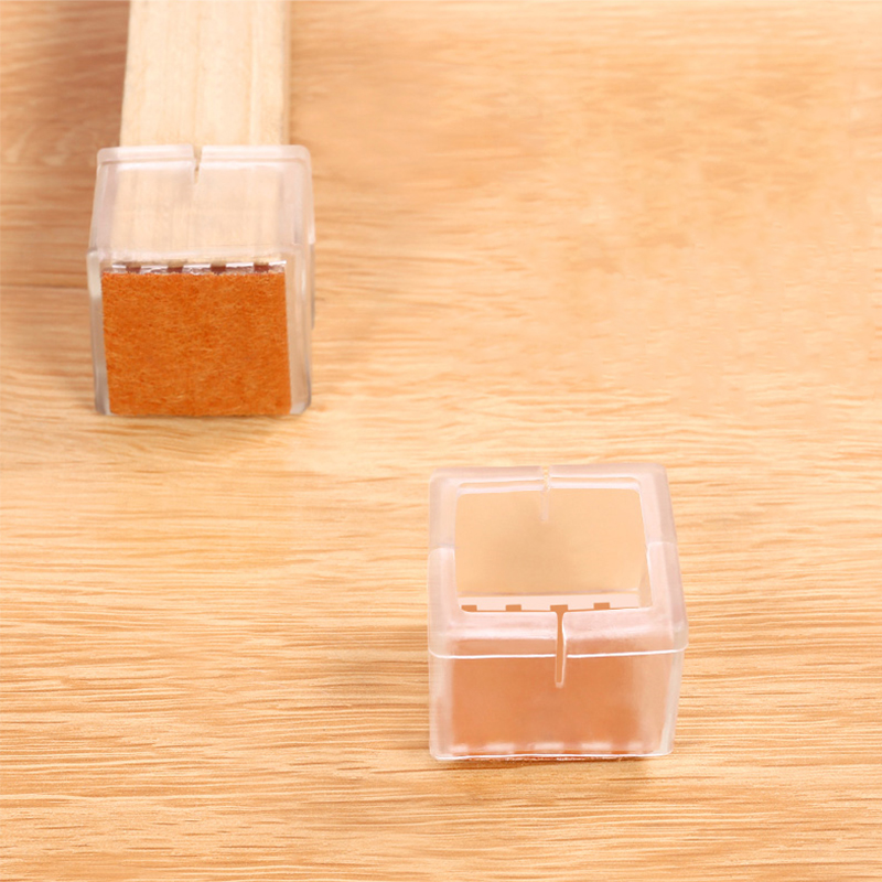 Transparent Silicone Furniture Feet Table Leg Covers Wood Floor 	furniture Sliders and Glides Round Chair Leg  Pads