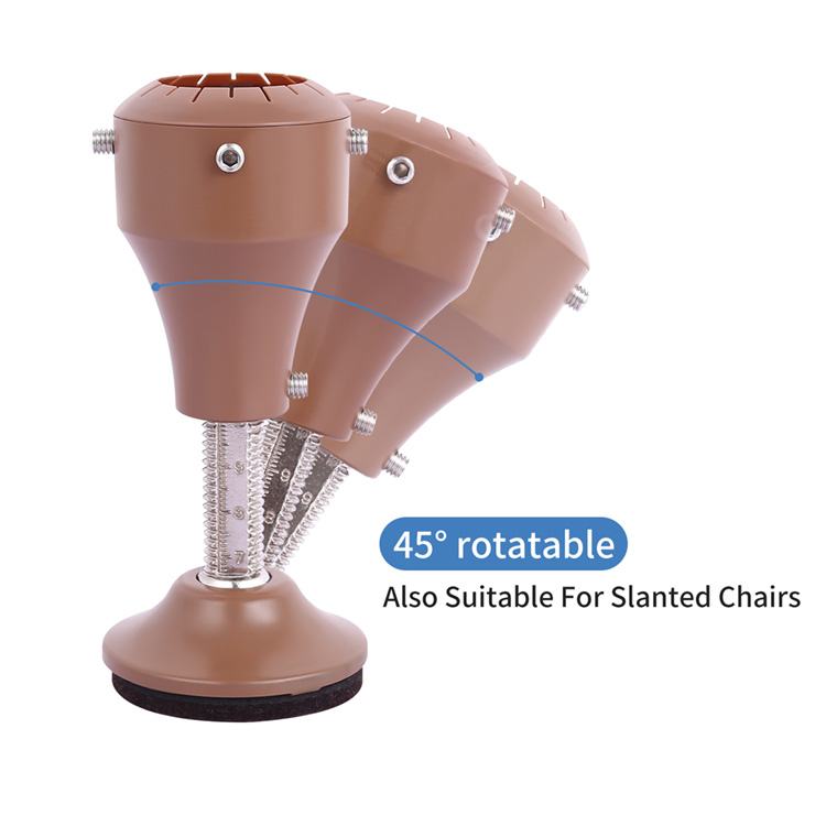 China Supplier Wooden Steel Furniture Leg Risers Adjustable Height Brown Wine Glass Model Bed Furniture Risers