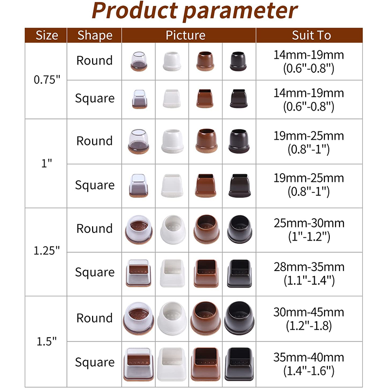 Chair Leg Floor Protectors with Felt, Soft Furniture Leg Feet Protection Cover Protect Hardwood Floor