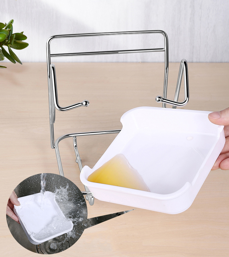 Pot Lid Rack Spoon Rest Holder Fork Spatula Stand Stainless Steel Pan Lid Organizer Kitchen Storage Racks & Shelving Units