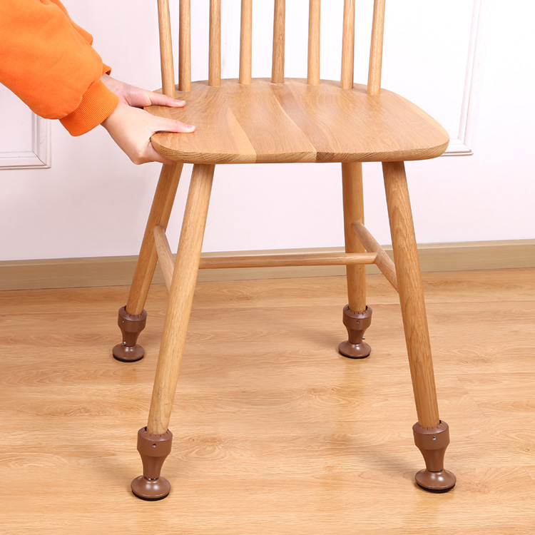 China Supplier Wooden Steel Furniture Leg Risers Adjustable Height Brown Wine Glass Model Bed Furniture Risers