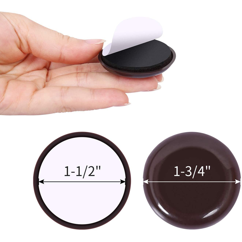 Round 24 Pack 1-3/4" Self-Stick Carpet Furniture Sliders Furniture Moving Pads Heavy Duty Self-Adhesive Furniture Movers
