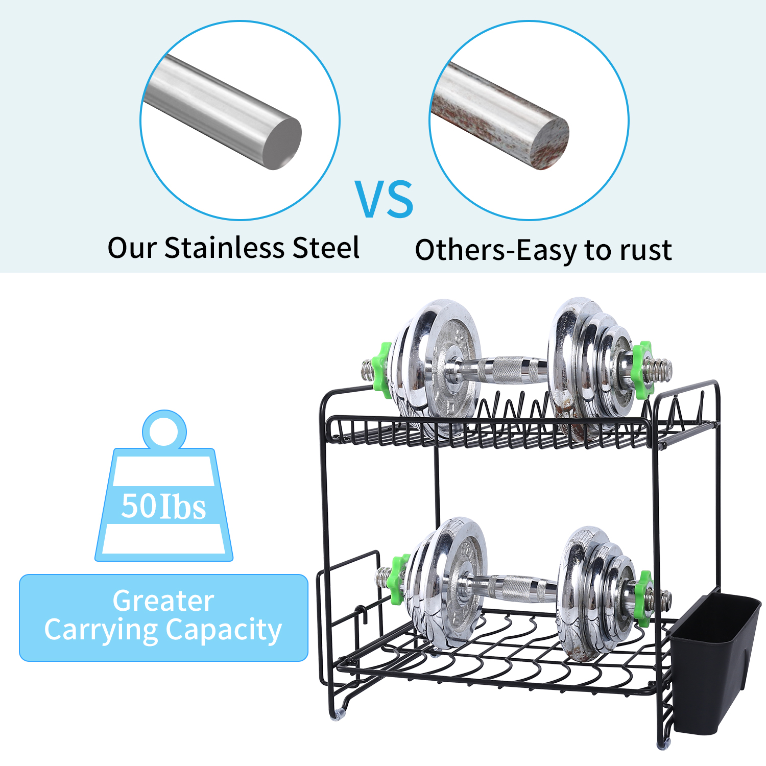 Indoor Household Multifunction Kitchen Holders Storage Holders & Racks Stocked with Drainboard Dish Rack Drainer Stainless Steel