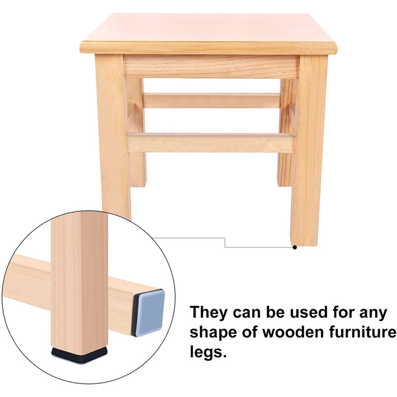 Square Furniture Glides Nail on Furniture Slider, PTFE Chair Leg Floor Protectors for Hardwood Dinning Wooden Furniture