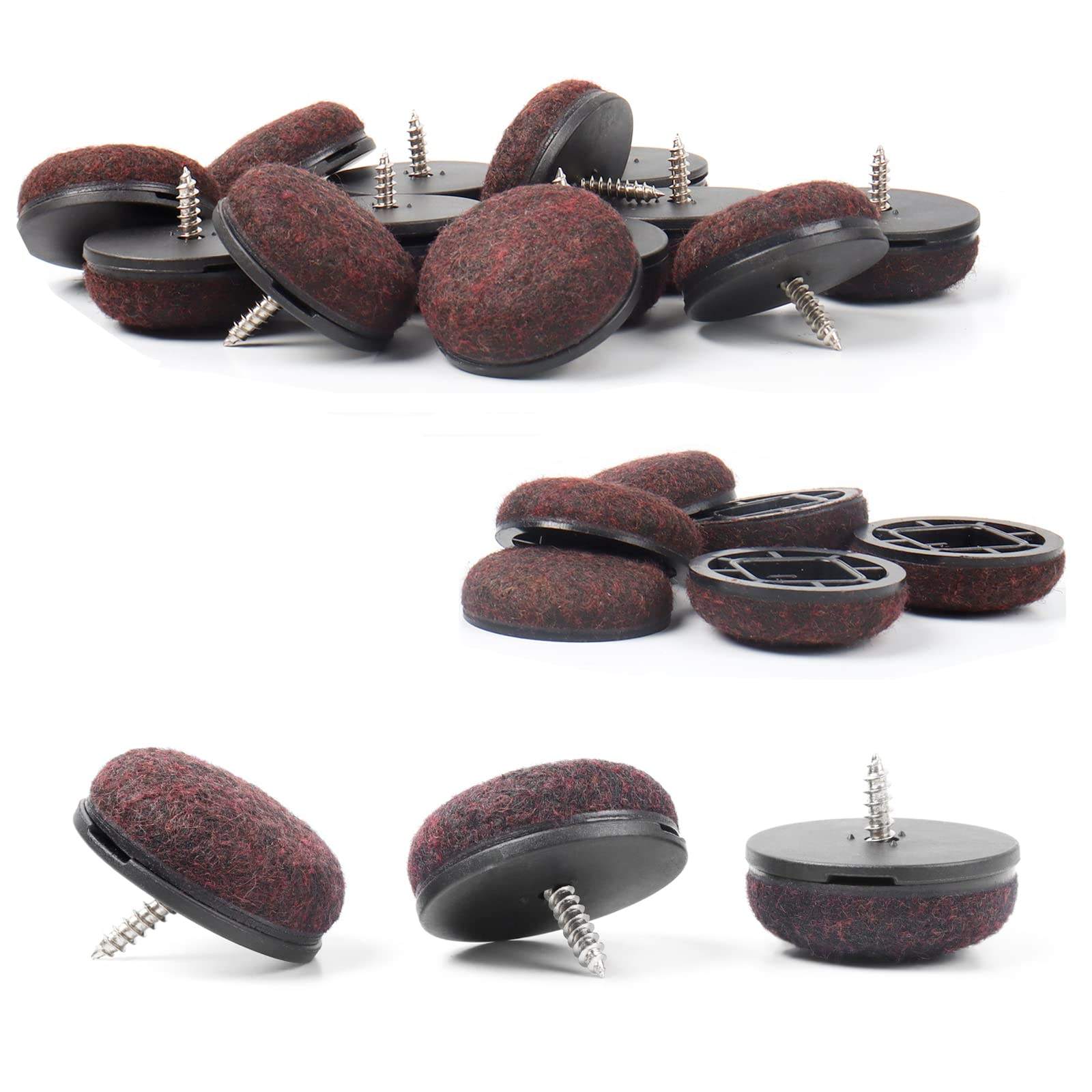 Square Furniture Glides Nail-On Slider for Hardwood Dining Wooden Furniture PTFE Chair Leg Floor Protectors Rubber Felt Material