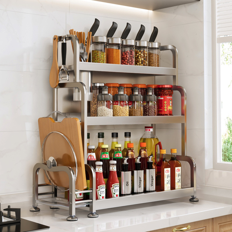 Stainless Steel Multi-layer Kitchen Storage Organizer Household Products Dish Drying Rack Storage Drying Tableware