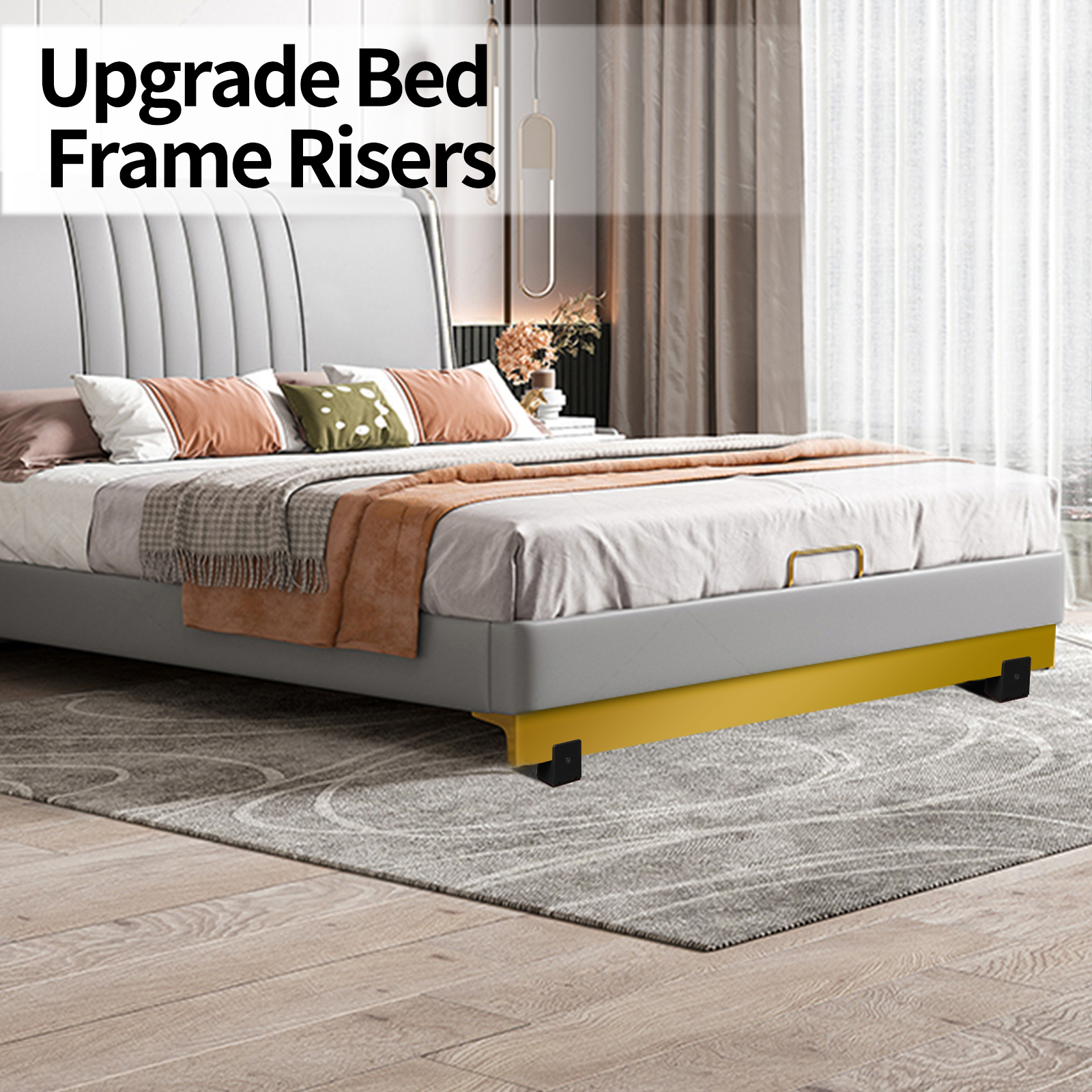 4PCS Bed Risers Furniture Riser Heavy Duty Bed Lifts Adjustable Bed Furniture Frame Risers