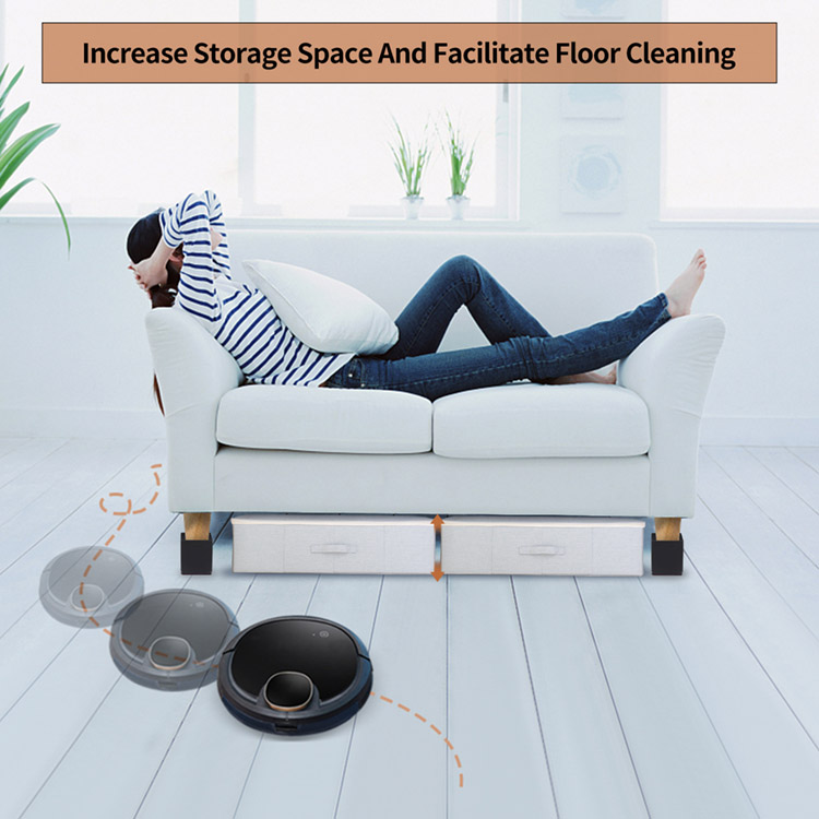 Heavy Duty Solid Steel Furniture Risers Self-Adhesive Bed & Sofa Lift with Felt Pads for Beds and Sofas