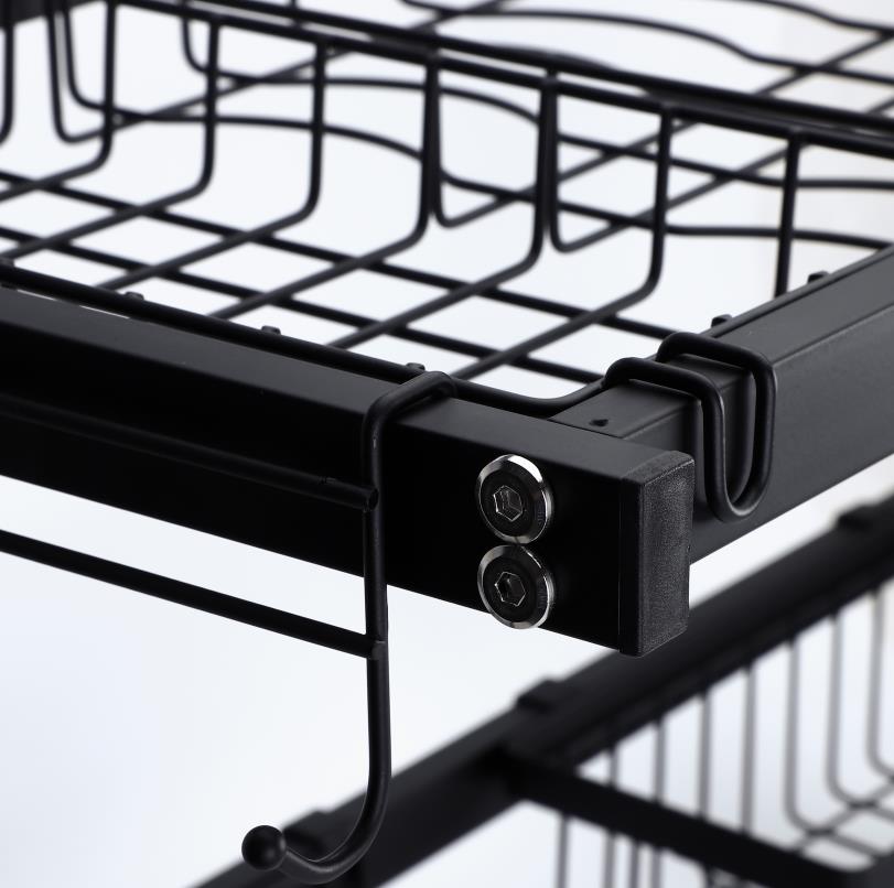 2-Tier Stainless Steel Dish Drainer with Storage Organization Over-the-Sink Drying Rack Kitchen Islands & Carts